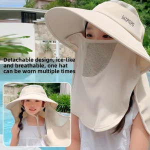 Children Sun Protection Hat with Neck Cover