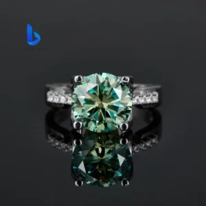 S925 Sterling Silver Elegant Four Claw Ring 5CT Moissanite Dove Egg Style Pass Tester Fine Jewelry for Women
