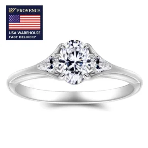 1CT White D VVS Moissanite Ring 925 Sterling Silver 18k White Gold Plated Moissanite Diamond Ring for Women Anniversary Gift