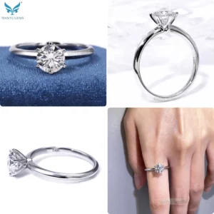 Tianyu Fine Jewelry Engagement Women 1 Carat IGI Solitaire Solid White Gold Real 14k Cvd Wedding Ring with Lab Grown Diamond
