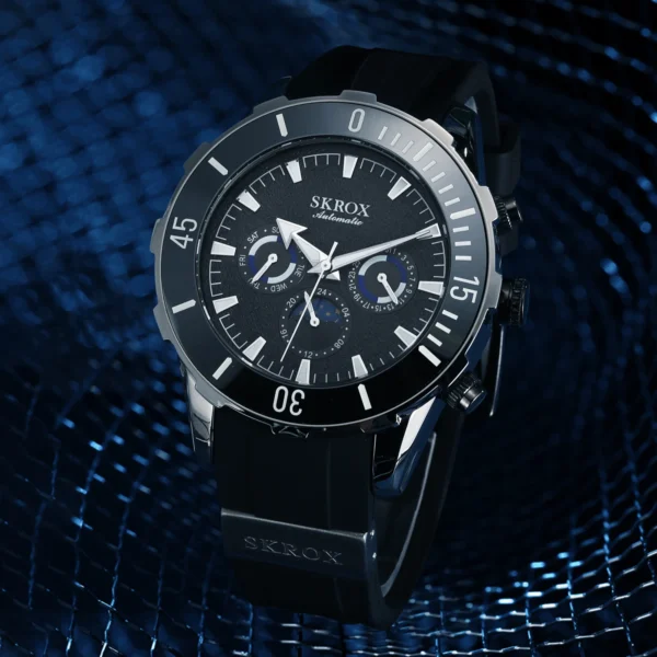Free Shipping 1 Pcs Perfect Men Gifts Free Shipping No Taxes Mechanical Alloy Silicone Band Analog Dial Men's Automatic Watch