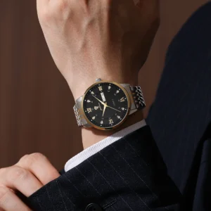 US Local Stock Gohuos 8806 Luxury Stainless Steel Quartz Watch for Men Business Style Waterproof Luminous Fashion Men’s Watches