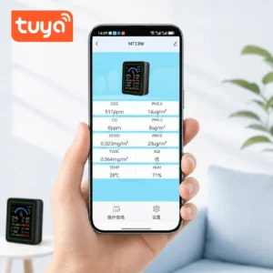 10 in 1 WIFI Indoor air Quality Monitor CO2 CO TVOC PM2.5 Temperature AQI with TUYA Function, Suitable for Home and Office Use