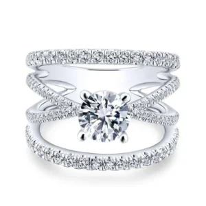 Layered Crossover Ring for Women Elegant Fashion