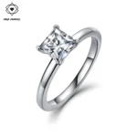 1.2 CTW Elegant Princess Cut Solitaire S925 Moissanite Ring for Women