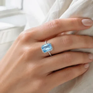 Sparkling Square Proposal Ring for Women Elegant Fashion Finger Jewelry