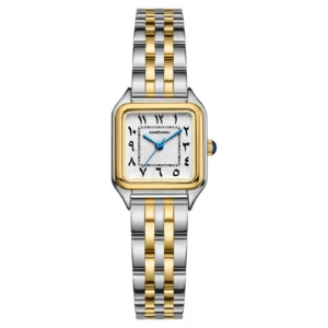 AMOVAN Vintage Gold Fashion Business Antique Women’s Watch With Arabic Numeral Dial Rectangular Quartz Movement