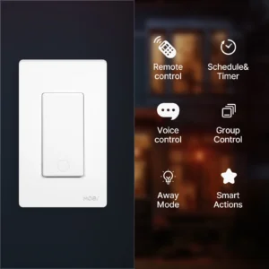 MOES Star Ring Tuya WiFi 3 Way/Single Pole Push Button Switch Neutral Wire Required APP Remote Voice Control by Alexa Google