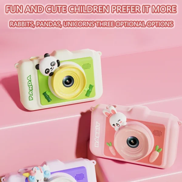 Customizable 1080p Kids’ Digital Camera Silicone Unicorn Panda Case Mini MOS MP3 Games Media Child Photo Video Shooting