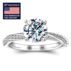 Provence 1.5ct 925 Sterling Silver 18K White Gold Plated Ring