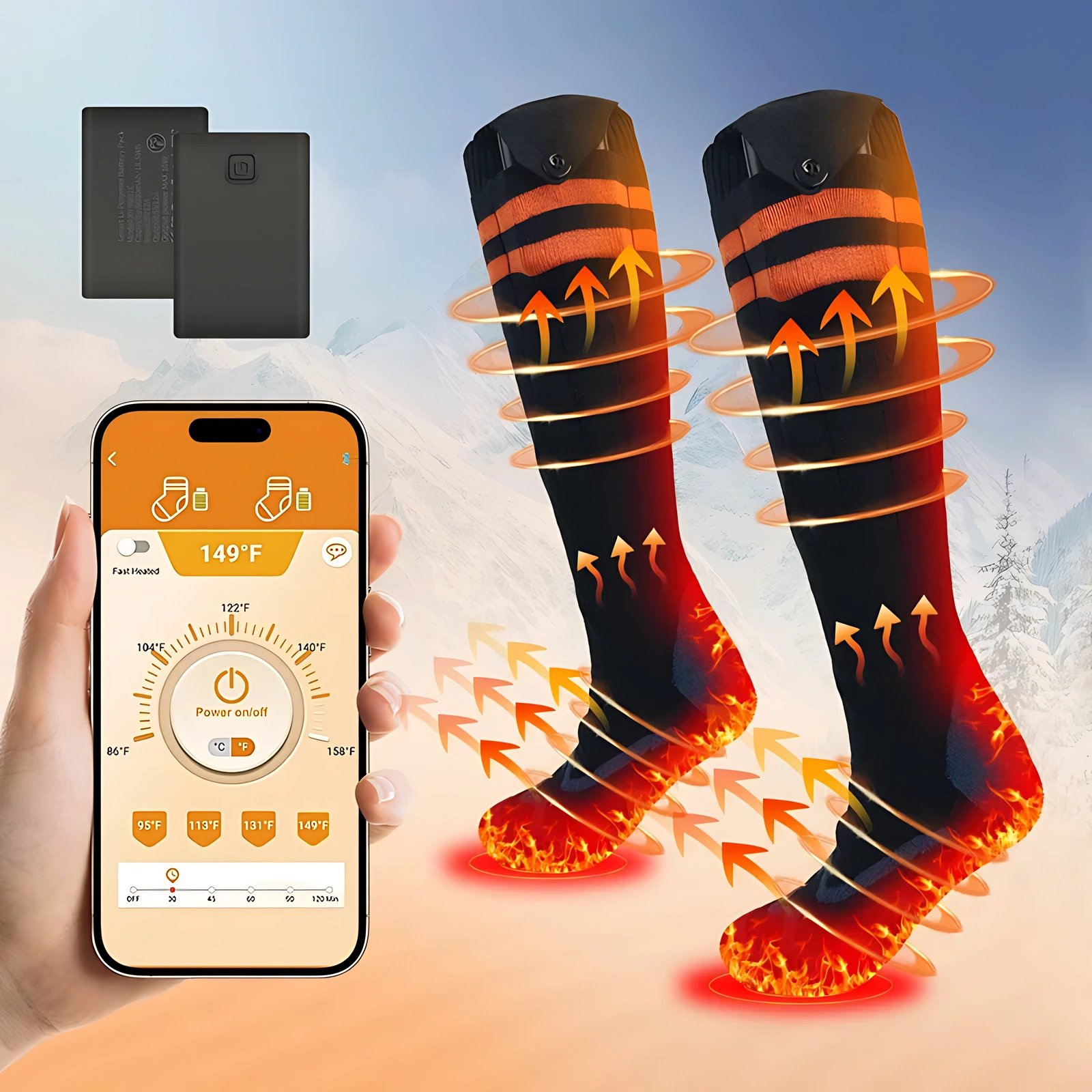 Rechargeable Heated Socks with App Control