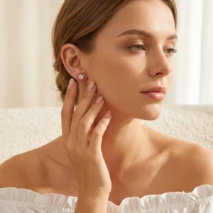 Us Warehouse Local Stock 925 Sterling Silver Ear Jewelry Women 0.5ct Minimalist 3 Prong Vvs1 d Color Moissanite Stud Earrings