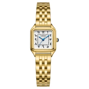 Amovan Vintage Gold Rectangular Quartz Watch for Women
