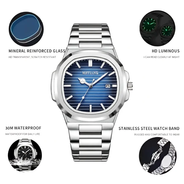 Mstianq Men's Quartz Watch Alloy Case
