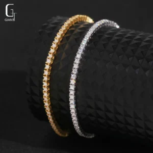 2mm Tennis Chain Moissanite 925 Silver Bracelet for Women