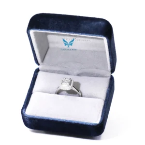 Tianyu Bridal 2ct Sterling Silver Emerald Cut Gold Wedding Ring