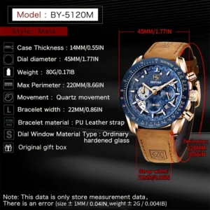Watches for Men Analog Quartz Chronograph Luminous Big Face Mens Watches Business Work Sport Casual Fashion Designer