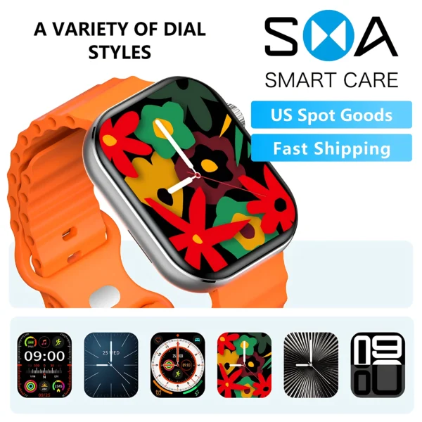 2.01" AMOLED Smartwatch Men 30 Days Long Battery Wireless Charging