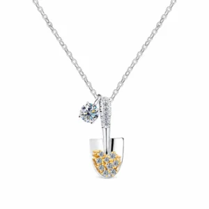 Moissanite Rocking Horse Necklace S925 Silver Pendant 0.5ct Stone