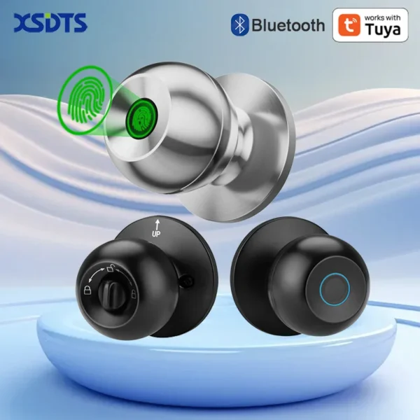XSDTS GL02 Works with Tuya Smart Biometric Fingerprint Door Lock Keyless Entry Security System for Front Door Easy Installation