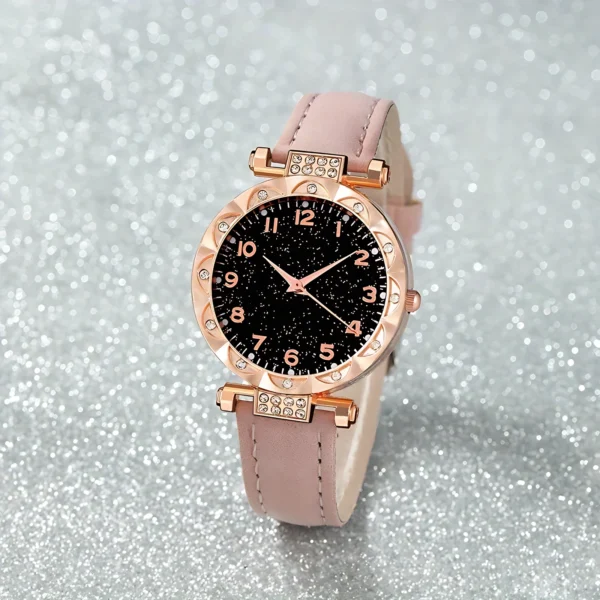 Faux Leather Analog Quartz Wrist Watch