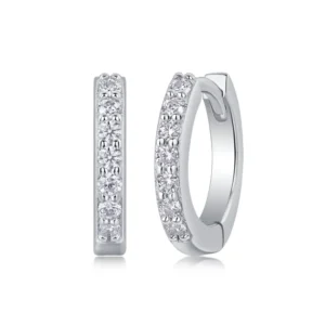 E13083 Sterling Silver 925 Romantic Moissanite Earrings Christmas Present Jewelry Chunky Women Fashion Jewelry Hoop Earrings