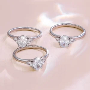 White VVS Moissanite Ring Sterling Silver