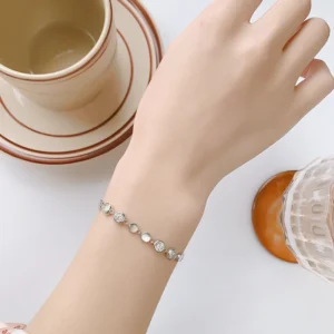 925 Sterling Silver Moissanite Sparkling Bracelet Women Dainty Luxury Fine Jewelry Fashion Gift
