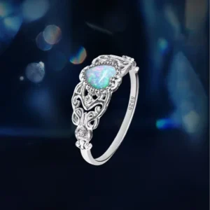 Classic Rhodium Plated Heart Shape 925 Sterling Silver Ring for Women