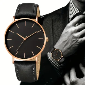 Men's Watch Faux Leather Business Quartz