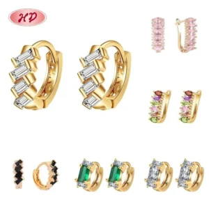 1 Piece of Six Earrings Earring Set Cute Earrings for Women 18K Gold Plated Huggie Earrings for Anniversary Fashion Jewelry