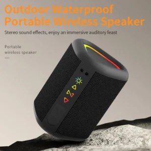 S1 Mini Outdoor Waterproof Portable Wireless Speaker, TWS Pairing, 1800mAh Long-Lasting Battery, Rhythm-Sync Colorful Lighting