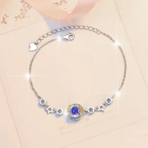Fashionable Fine Jewelry Round Bright Cut S925 Bracelet