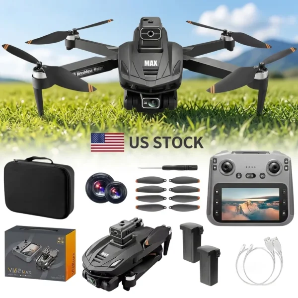 US Stock V168 MAX 4K Professional Drone with GPS Foldable Quadcopter Obstacle Avoidance Long Range Aerial Photography for Adults