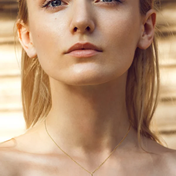 Sterling Silver Link Chain Necklace Gold Moissanite Plated Trendy Cross Shape Fine Fashion Jewelry for Wedding Engagement