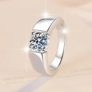 Fashionable High Fine Jewelry Sense Men’s Ring Premium S925 Sterling Silver Diamond VVs1 Moissanite Ring of Wedding Engagement