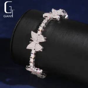 3mm Sterling Silver VVS Iced Out Moissanite Bracelet