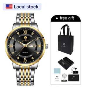 Gohuos Stainless Steel Quartz Watch for Men