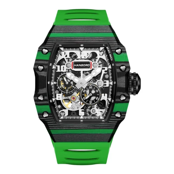 HANBORO Luxury Automatic Watch Stainless Steel Barrel Type Mechanical Sports Watch Miyota Mechanical High Quality Hip Hop