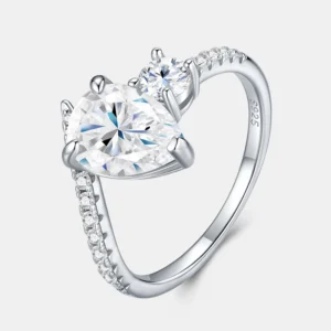 Pear Shaped Moissanite Engagement Marriage 925 Silver Ring