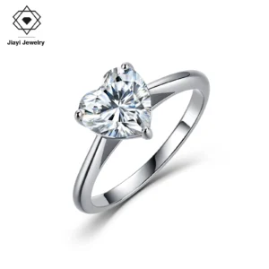 CTW Romantic Heart Cut Moissanite Solitaire S925 Ring