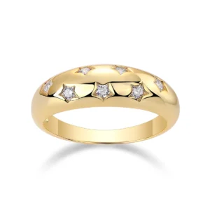 Starry Sky Ring 18K Moissanite