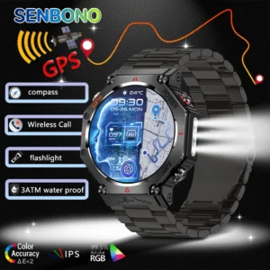 Senbono KC91 Waterproof GPS Compass Smartwatch for Men
