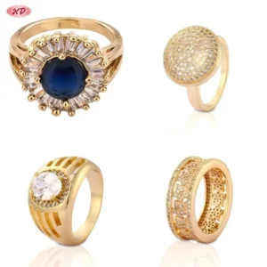 Adjustable Luxury Copper Wedding Ring 18K Gold Plated