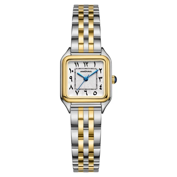 Amovan Vintage Gold Rectangular Quartz Watch for Women