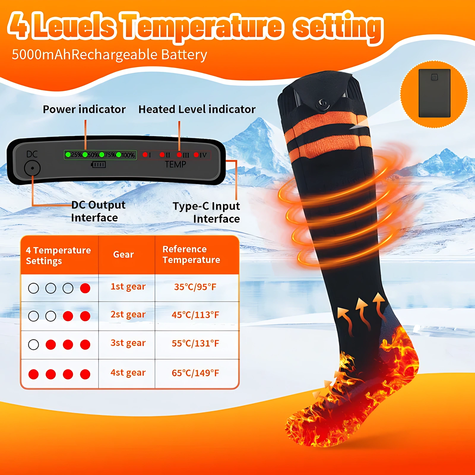 Rechargeable Heated Socks with App Control