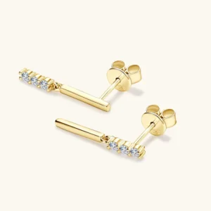925 Silver Moissanite Earrings Simple Shiny Fashion Jewelry