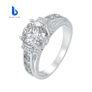 Gold Plated 3ct Round Dainty Designer 925 Sterling Silver Ring