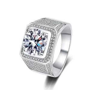 2 Carat Silver Moissanite Ring for Women