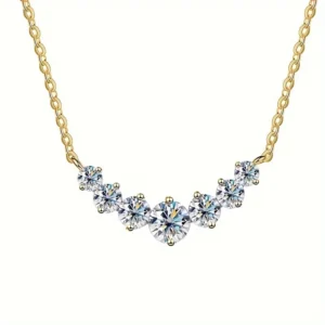 S925 Women's Fine Trendy Smile Shape Moissanite Necklace